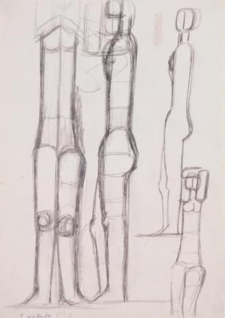 Fritz Wotruba, Vier Figuren, 1957, Bleistift auf Papier, Blattmaße: 41,8 × 29,6 cm, Belvedere,  ...