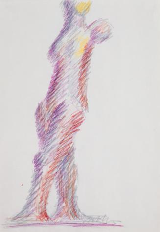 Fritz Wotruba, Stehende Figur, 1974, Buntstifte auf Papier, Blattmaße: 34 × 24,2 cm, Belvedere, ...