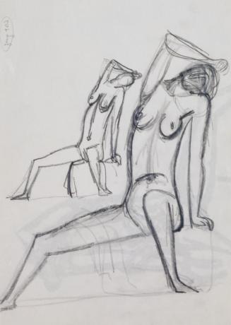 Fritz Wotruba, Zwei Sitzende, 1944, Bleistift auf Papier, Blattmaße: 21 × 29,8 cm, Belvedere, W ...