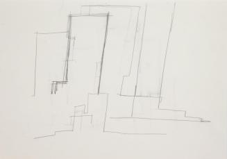 Fritz Wotruba, Skizze zu einer Architektur (recto und verso), 1966, Bleistift auf Papier, Blatt ...