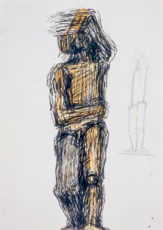 Fritz Wotruba, Zwei stehende Figuren, 1975, Bleistift, Tusche, Feder, Aquarell auf Papier, Blat ...