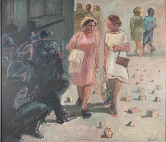 Georg Eisler, Belfast, 1977, Öl auf Leinwand, 129 × 149 cm, Belvedere, Wien, Inv.-Nr. 11938