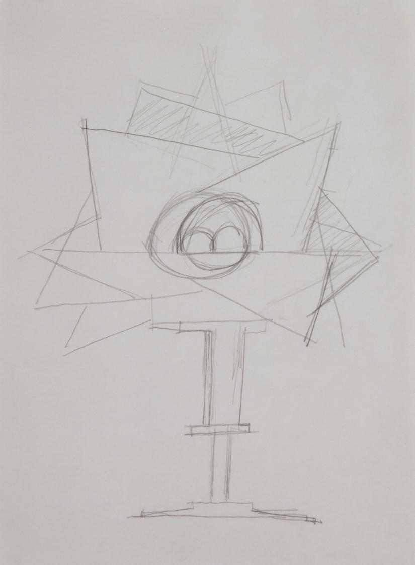 Fritz Wotruba, Entwurf für eine Monstranz, undatiert, Bleistift auf Papier, Blattmaße: 28,8 × 2 ...