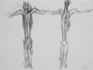 Fritz Wotruba, Studien für ein Kruzifix, 1968, Bleistift auf Papier, Blattmaße: 30 × 40 cm, Bel ...