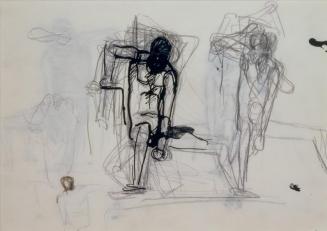 Fritz Wotruba, Sitzende Figuren, 1944, Bleistift, Tusche, Feder auf Papier, Blattmaße: 21 × 29, ...