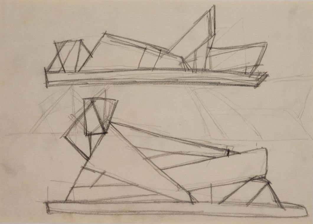 Fritz Wotruba, Zwei liegende Figuren, undatiert, Bleistift auf Papier
, Blattmaße: 20,9 × 29,6 ...