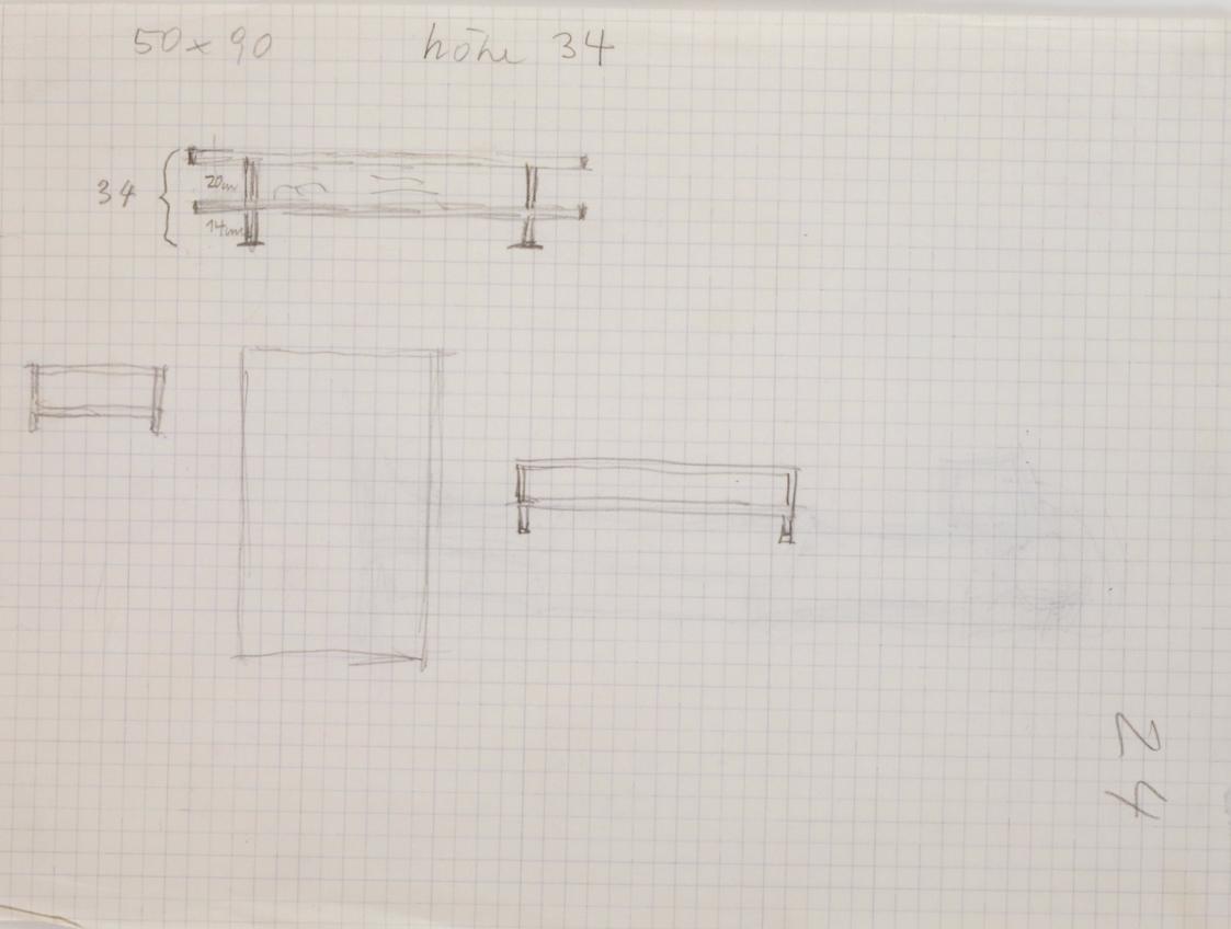 Fritz Wotruba, Skizzen für ein Regal, 1958, Bleistift auf Papier
, Blattmaße: 28,5 × 21 cm, Be ...