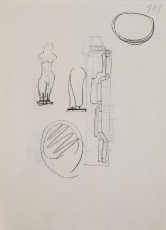 Fritz Wotruba, Skizzen für Befestigungen und Sockel von Plastiken, 1959, Bleistift auf Papier
 ...
