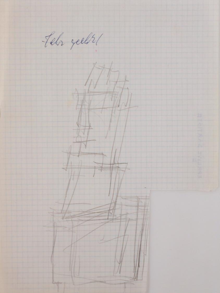 Fritz Wotruba, Figur, undatiert, Bleistift auf Papier
, Blattmaße: 28,5 × 21 cm, Belvedere, Wi ...