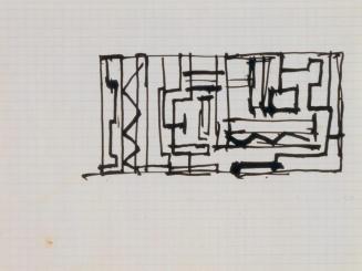 Fritz Wotruba, Entwurf für ein Eisengitter, 1963–1964, Tusche mit Feder auf Papier
, Blattmaße ...