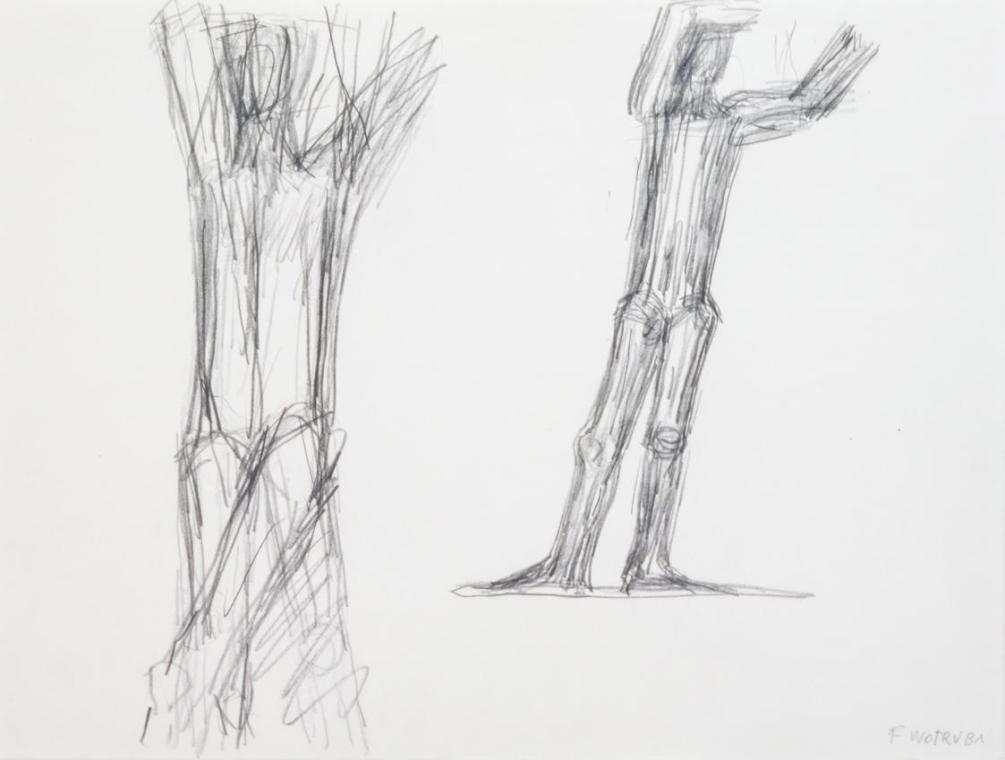 Fritz Wotruba, Zwei Figuren, um 1973, Bleistift auf Papier, Blattmaße: 30 × 40 cm, Belvedere, W ...