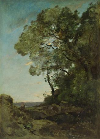 Jean-Baptiste Camille Corot, Baumlandschaft (Abend), nach 1870, Öl auf Leinwand, 154 x 112,5 cm ...