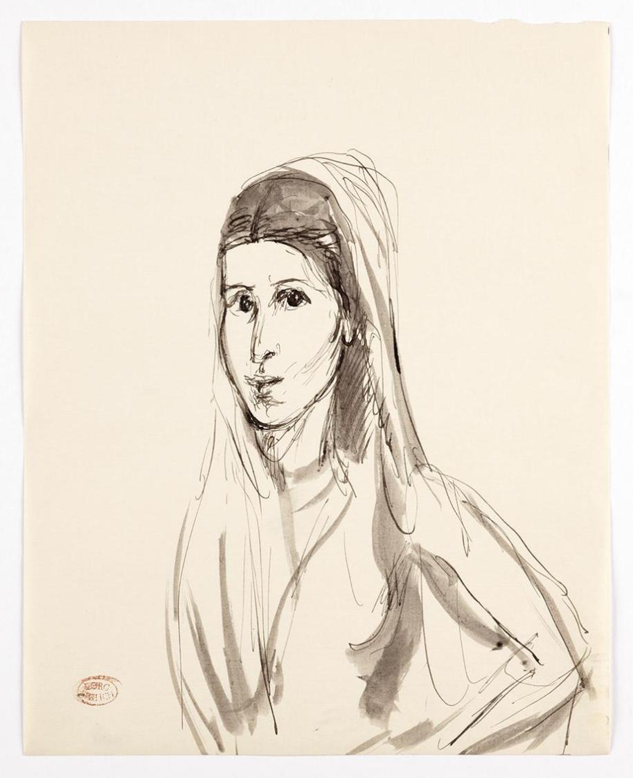Georg Ehrlich, Weibliche Porträtskizze, undatiert, Papier, 27,6 x 21,9 cm, Belvedere, Wien, Inv ...