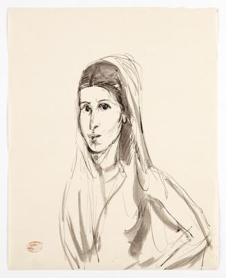 Georg Ehrlich, Weibliche Porträtskizze, undatiert, Papier, 27,6 x 21,9 cm, Belvedere, Wien, Inv ...