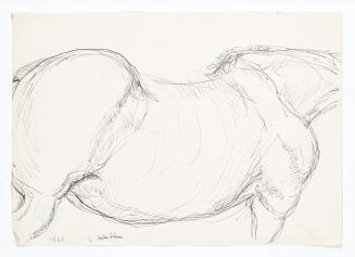 Georg Ehrlich, Pferdetorso, 1962, Kugelschreiber, 14,8 × 20,9 cm, Belvedere, Wien, Inv.-Nr. 102 ...