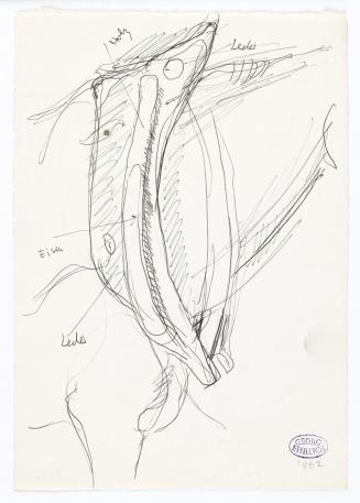 Georg Ehrlich, Pferdegeschirr, 1962, Kugelschreiber, 20,9 × 14,7 cm, Belvedere, Wien, Inv.-Nr.  ...