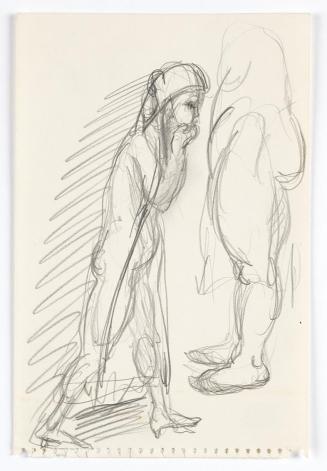 Georg Ehrlich, Zwei Figuren, Bleistift, 20,8 × 13,9 cm, Belvedere, Wien, Inv.-Nr. 10265/251