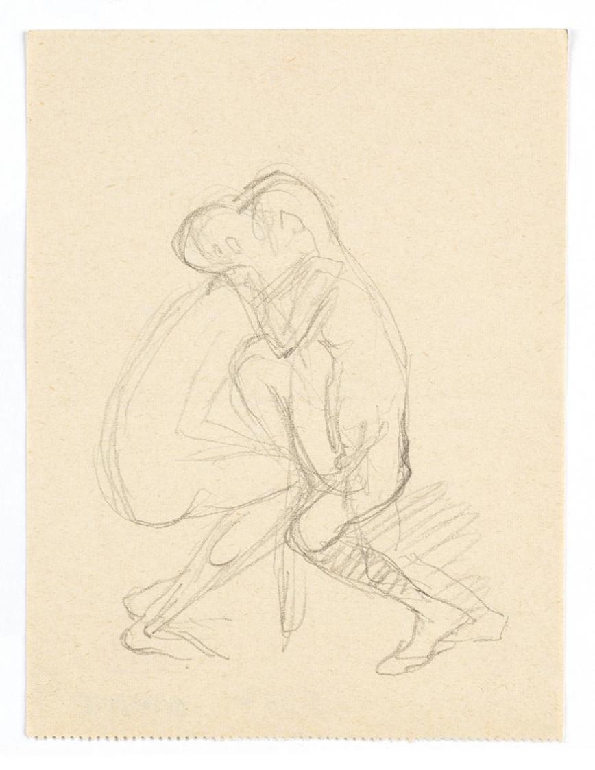 Georg Ehrlich, Story of a Panic, um 1957, Bleistift, 14,1 × 10,8 cm, Belvedere, Wien, Inv.-Nr.  ...