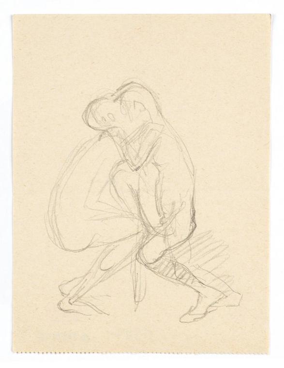 Georg Ehrlich, Story of a Panic, um 1957, Bleistift, 14,1 × 10,8 cm, Belvedere, Wien, Inv.-Nr.  ...