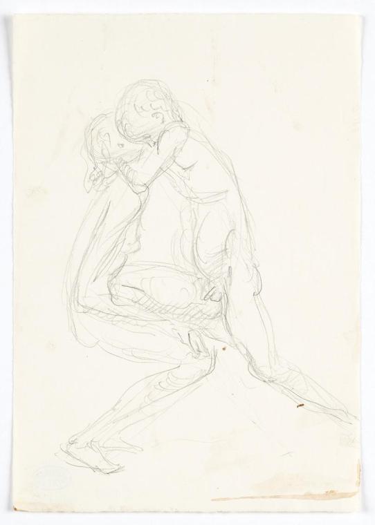 Georg Ehrlich, Story of a Panic, um 1957, Bleistift, 21 × 14,7 cm, Belvedere, Wien, Inv.-Nr. 10 ...