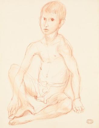 Georg Ehrlich, Sitzender Knabe, Rötel, 31,5 × 24,4 cm, Belvedere, Wien, Inv.-Nr. 10265/290