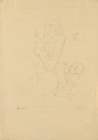 Georg Ehrlich, Kleine Familie, 1921, Feder, Blattmaße: 50 × 35,2 cm, Belvedere, Wien, Inv.-Nr.  ...