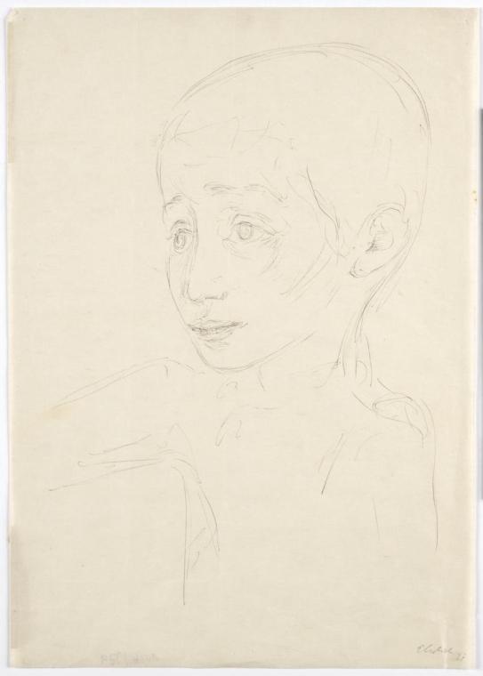 Georg Ehrlich, Porträt Vroni Tietze, 1921, Tusche auf Seidenpapier, Blattmaße: 39,7 × 27,9 cm,  ...