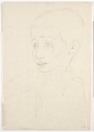 Georg Ehrlich, Porträt Vroni Tietze, 1921, Tusche auf Seidenpapier, Blattmaße: 39,7 × 27,9 cm,  ...
