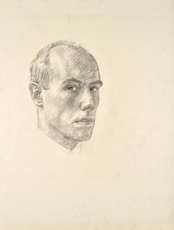 Walther Gamerith, Selbstporträt, 1928, Kohle auf Papier, 58,5 x 44,5 cm, Belvedere, Wien, Inv.- ...
