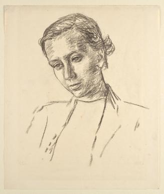 Walther Gamerith, Mädchenbildnis, undatiert, Kohle auf Papier, 51 x 43 cm, Belvedere, Wien, Inv ...