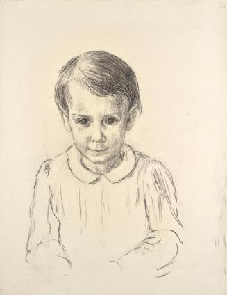 Walther Gamerith, Kinderbildnis, undatiert, Kohle auf Papier, 63 x 48,5 cm, Belvedere, Wien, In ...