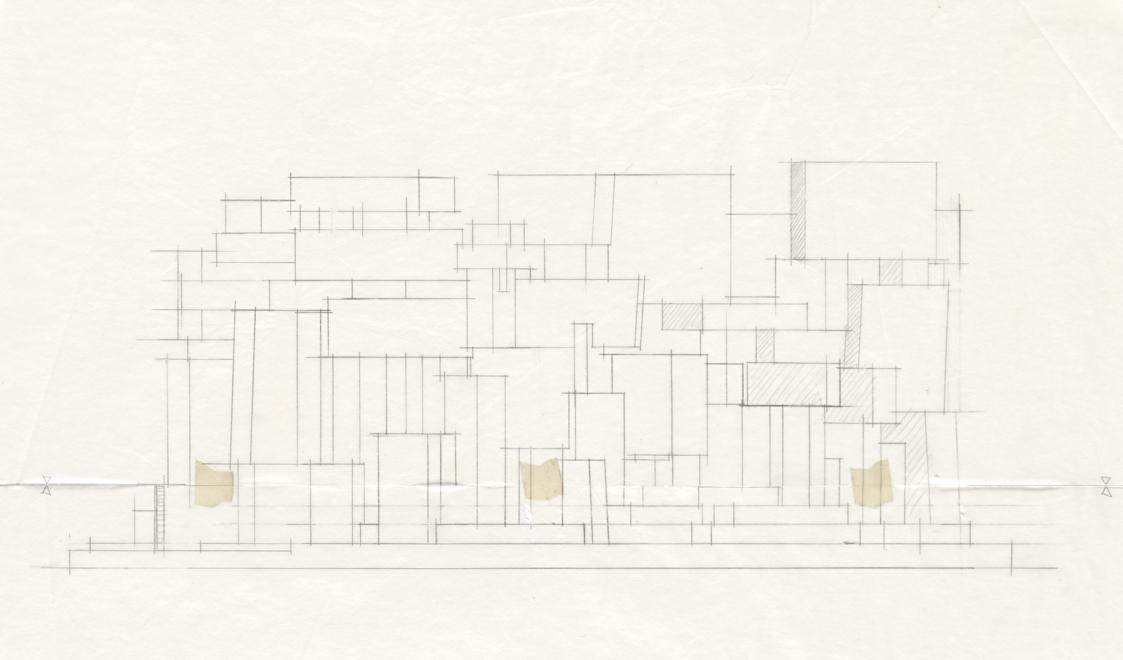 Fritz Gerhard Mayr, Karmelitinnenkloster Steinbach bei Wien. Arbeitsplan, Kirche, Fassade von O ...