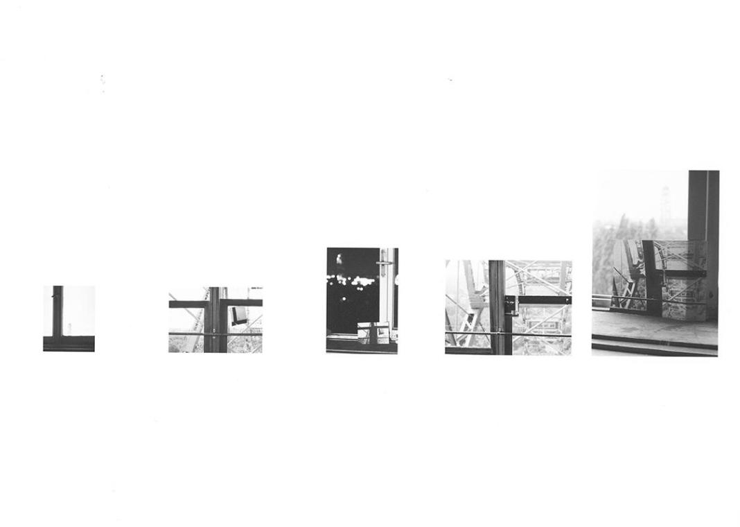 Thomas Reinhold, Transport und Kommunikation, 1977, 5 Fotografien, Abzug auf Barytpapier, 16,9  ...