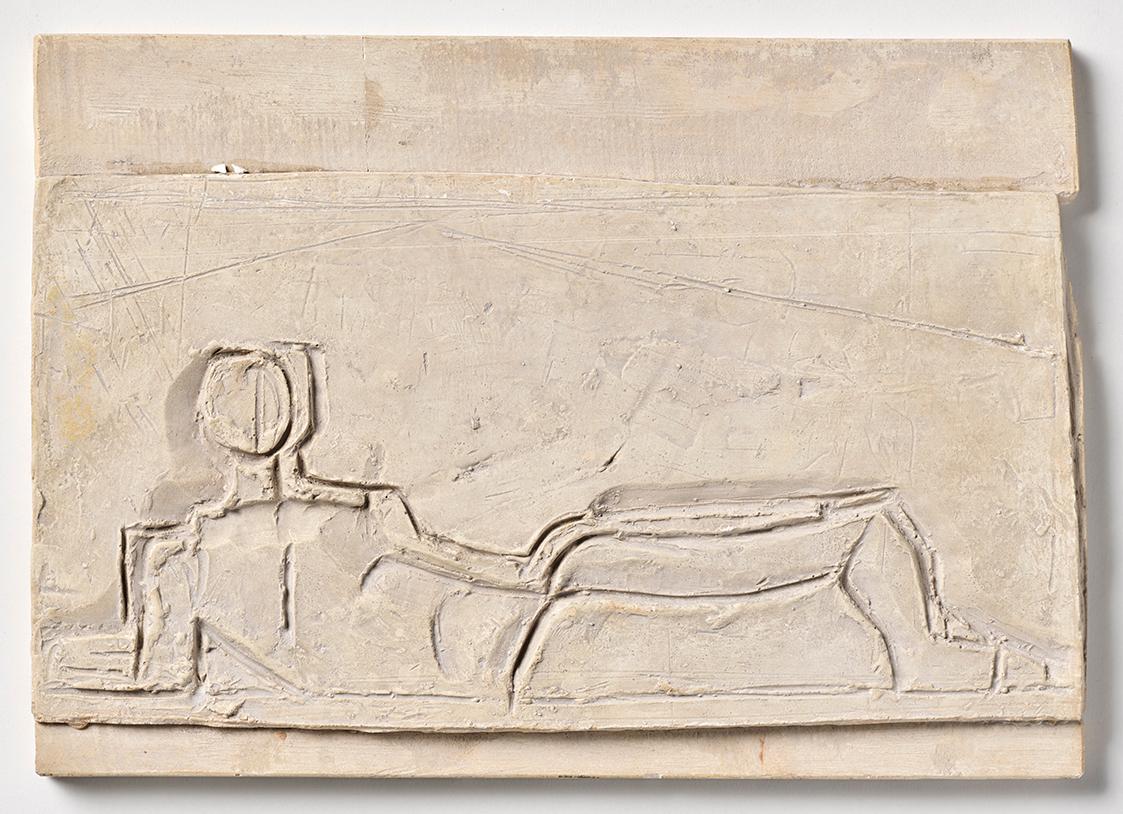 Fritz Wotruba, Acht kleine Reliefs, Relief 3, Anfang der 1950er Jahre, Gipsguss nach Tonmodell, ...