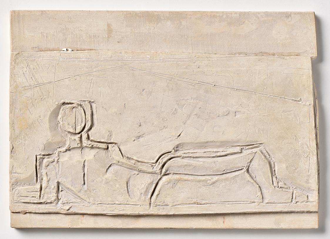 Fritz Wotruba, Acht kleine Reliefs, Relief 3, Anfang der 1950er Jahre, Gipsguss nach Tonmodell, ...