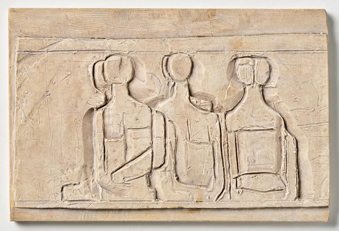 Fritz Wotruba, Acht kleine Reliefs, Relief 5, Anfang der 1950er Jahre, Gipsguss nach Tonmodell, ...