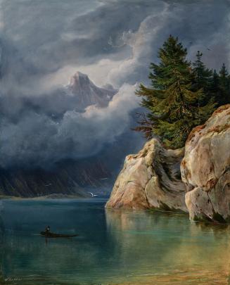 Wilhelm Steinfeld, Gebirgssee, 1846, Öl auf Leinwand, 68,5 × 56 cm, Belvedere, Wien, Inv.-Nr. 7 ...