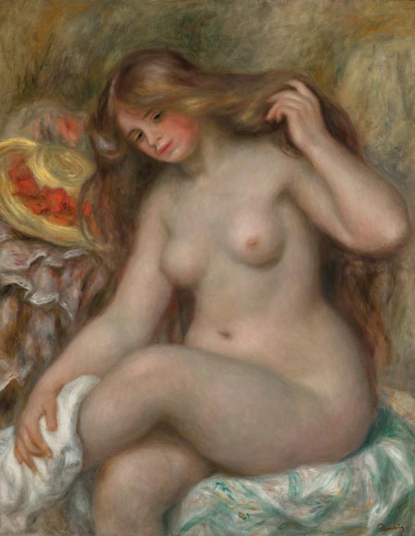 Pierre Auguste Renoir, Badende mit blondem, offenem Haar, um 1903, Öl auf Leinwand, 92,7 x 73,4 ...