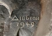 Gustinus Ambrosi, Gustav U. Ita, Detail: Bezeichnung, 1949, Bronze, H: 58 cm, Belvedere, Wien,  ...