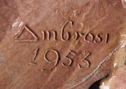 Gustinus Ambrosi, Iwan Bally, Detail: Bezeichnung, 1953, Gips, patiniert, H: 54 cm, Belvedere,  ...