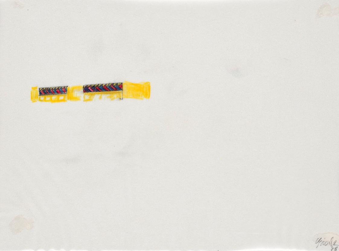 Roland Goeschl, Ohne Titel, 1978, Bleistift und Buntstift auf Seidenpapier, 17,6 × 23,8 cm, Bel ...