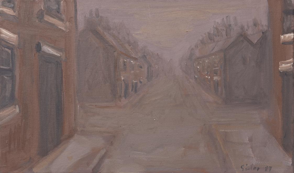 Georg Eisler, Manchester Nebel, 1987, Öl auf Leinwand, 30 × 50 cm, Belvedere, Wien, Inv.-Nr. 12 ...
