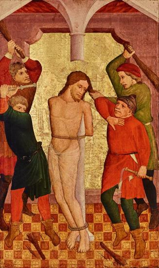 Österreichischer Maler, Geißelung Christi, Wien um 1430/1440, Malerei auf Holz, 79 × 47 cm, Dau ...