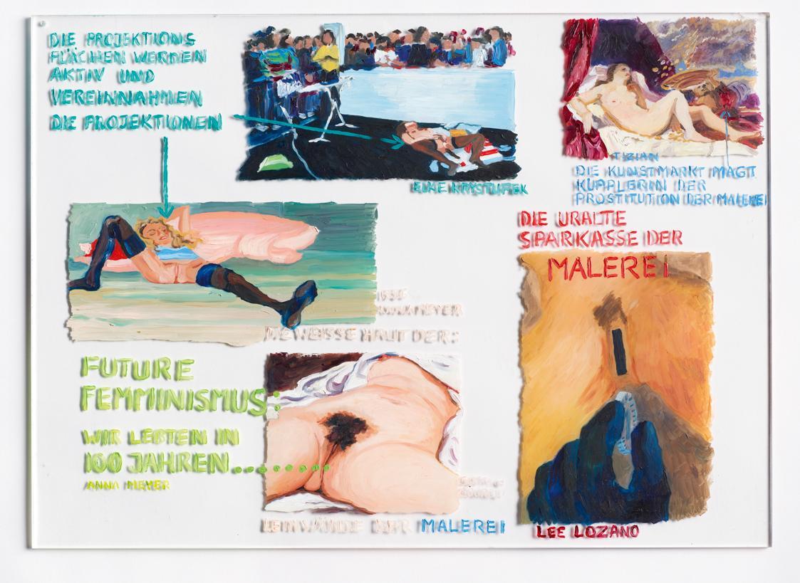 Anna Meyer, FUTUREFEMINISMUS Wir lebten in 100 Jahren, 2008, Öl auf Plexiglas, 34 × 47 × 0,4 cm ...