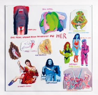 Anna Meyer, Ehre meine Vagina denn da kommst du her, 2019, Öl auf Plexiglas, 50 × 50 × 0,4 cm,  ...