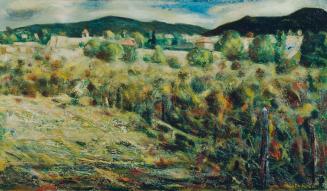 Joseph A. Fleck, Landschaft, 1964, Öl auf Leinwand auf Hartfaserplatte, 50,8 x 86,5 cm, Belvede ...