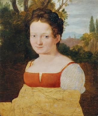 Johann Evangelist Scheffer von Leonhardshoff, Mädchenporträt, um 1815/1816, Öl auf Holz, 21,5 x ...