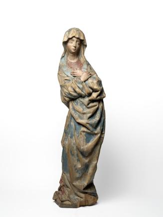 Südweststeirischer Bildschnitzer, Trauernde Maria, um 1465, Lindenholz mit Fassungsresten, H: 1 ...
