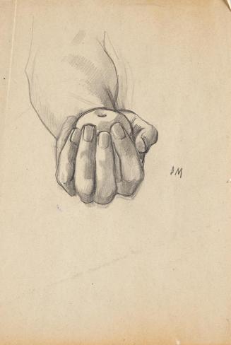 Paul Meissner, Handstudie, undatiert, Bleistift, 29,7 × 20,5 cm, Belvedere, Wien, Inv.-Nr. 1121 ...
