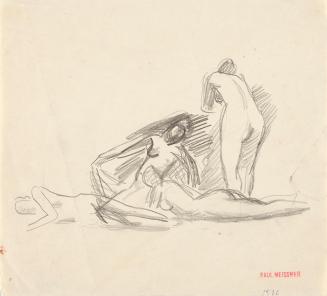 Paul Meissner, Vier Frauenakte, 1936, Bleistift, 19,3 × 21,3 cm, Belvedere, Wien, Inv.-Nr. 1121 ...
